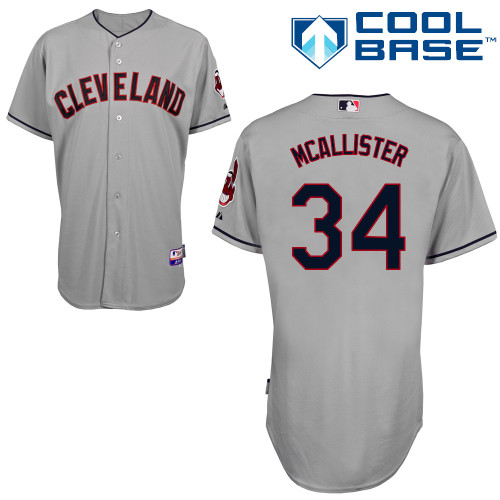 Zach McAllister #34 MLB Jersey-Cleveland Indians Men's Authentic Road Gray Cool Base Baseball Jersey